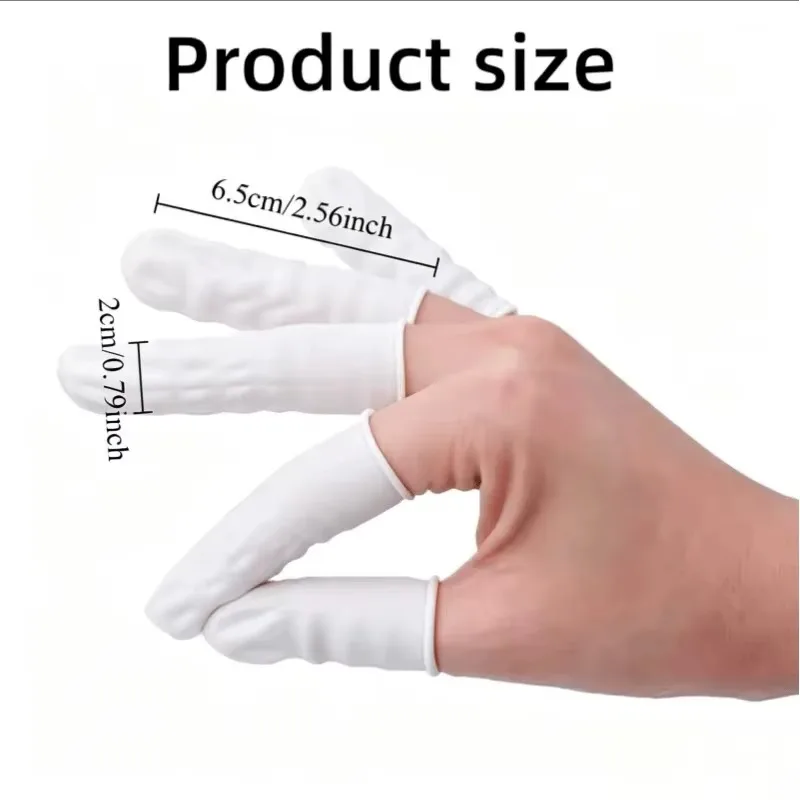 50/100Pcs Disposable Latex Finger Cots Anti Static Fingertip Covers for Beauty Microblading Cleaning Crafts Salon Everyday Use