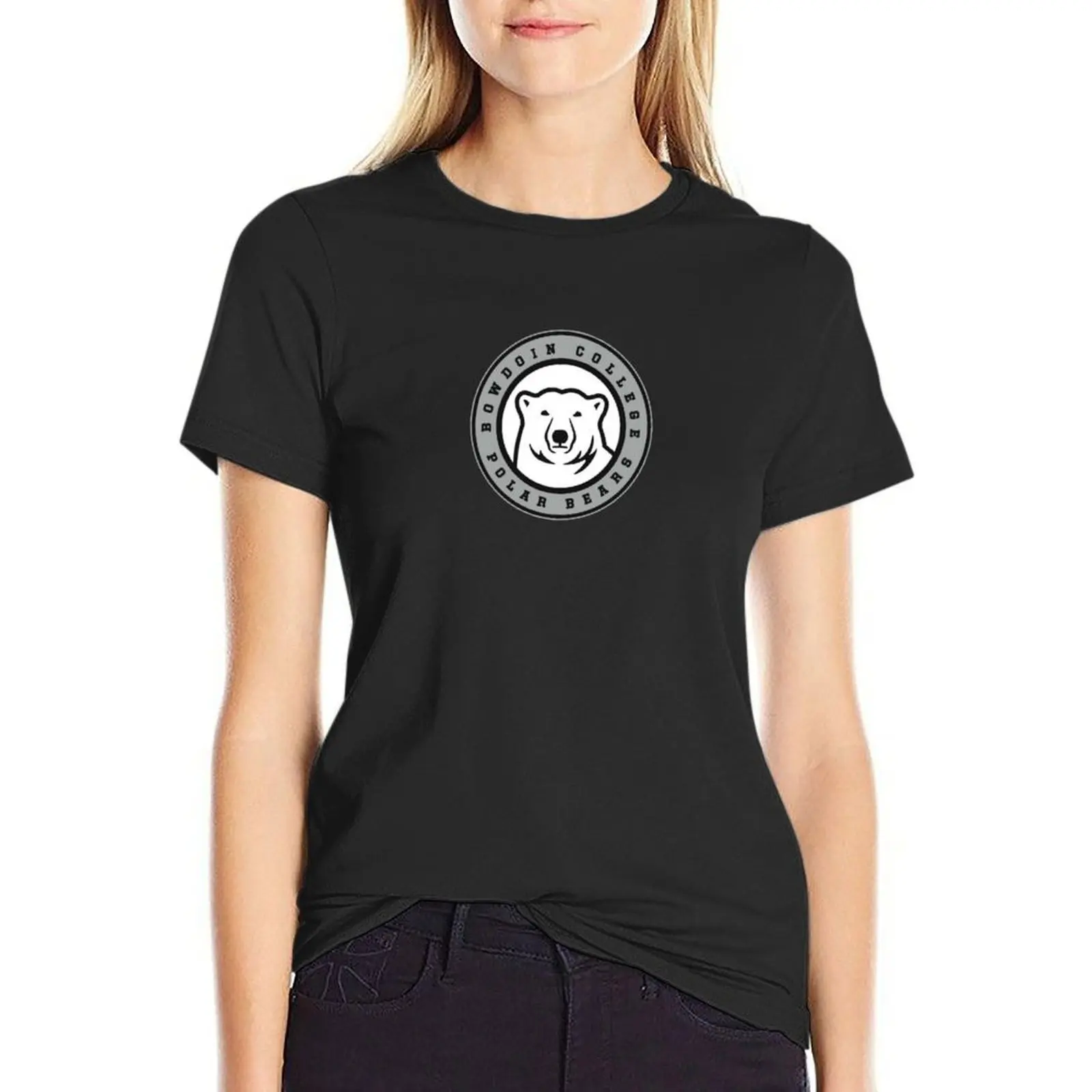 

Bowdoin College Logo Emblem T-Shirt anime clothes tops Women's clothing