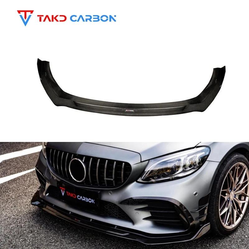 Dry Carbon Fiber Front Lip Car Front Bumper Splitter Auto Body Parts For Mercedes Benz W205 C43 Car Bumper