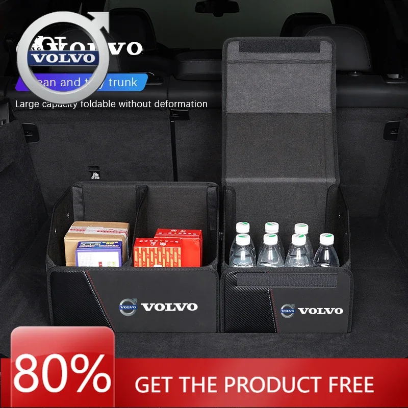 

Emblems 2026 New For Volvo Leather Splicing Car Storage Box Car Trunk Organizer Case Tool For Volvo Xc60 Xc90 V40 V60 S60 V50 V9