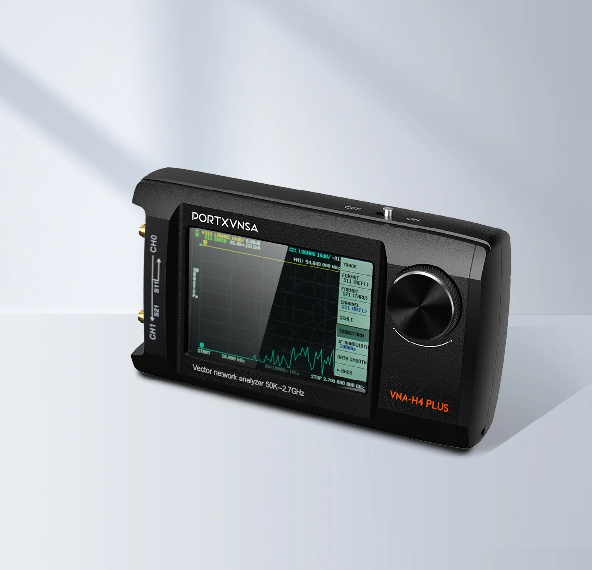 

VNA-H4 Plus 50kHz-2.7GHz Portable Handheld Antenna Vector Network Analyzer 4-inch IPS LCD 32GB SD Card For Spectrum Analysis