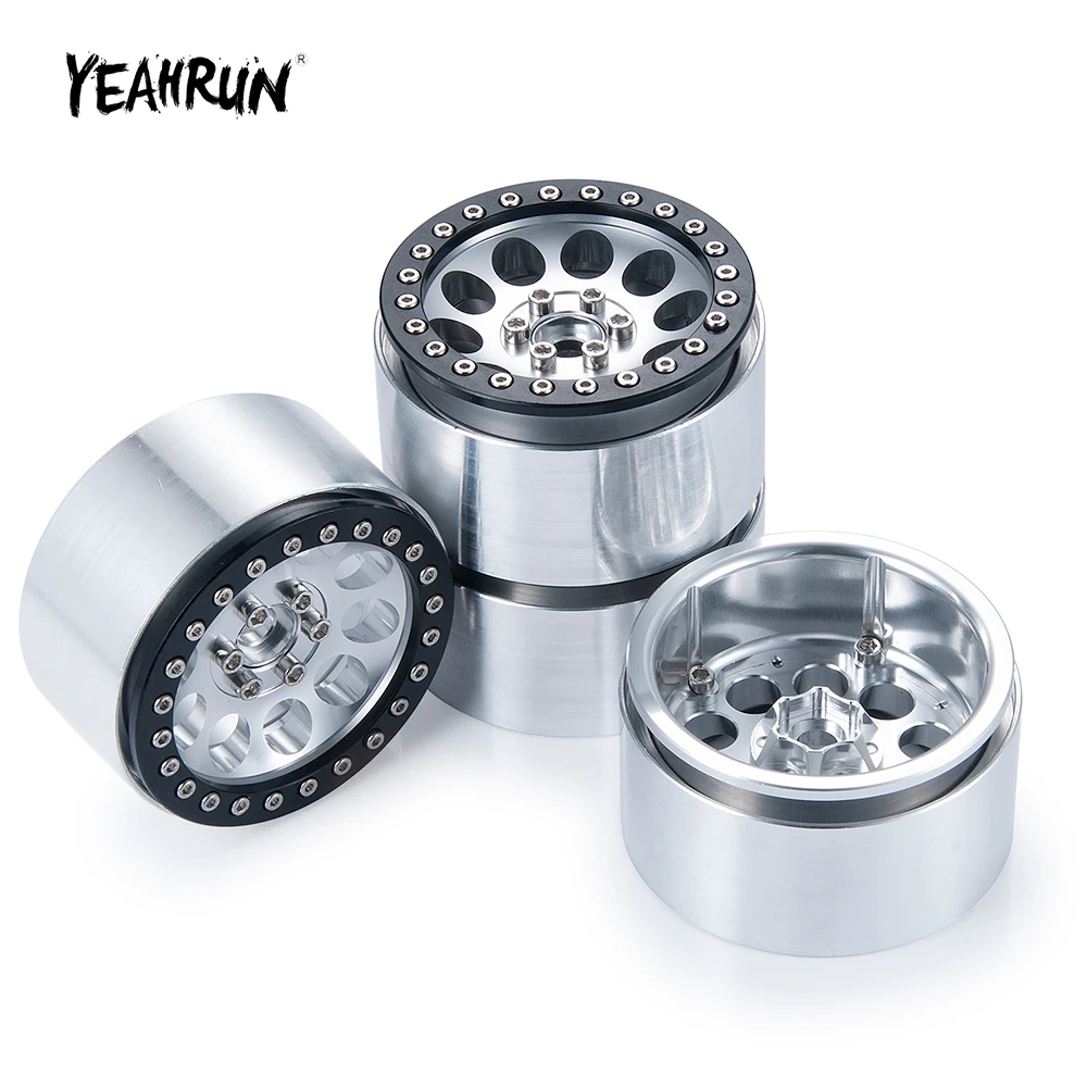 YEAHRUN Obręcz piasty koła ze stopu aluminium o średnicy 2,2 cala do gąsienic 1/10 RC Axial SCX10 90046 RR10 Wraith 90048 90053 TRX4