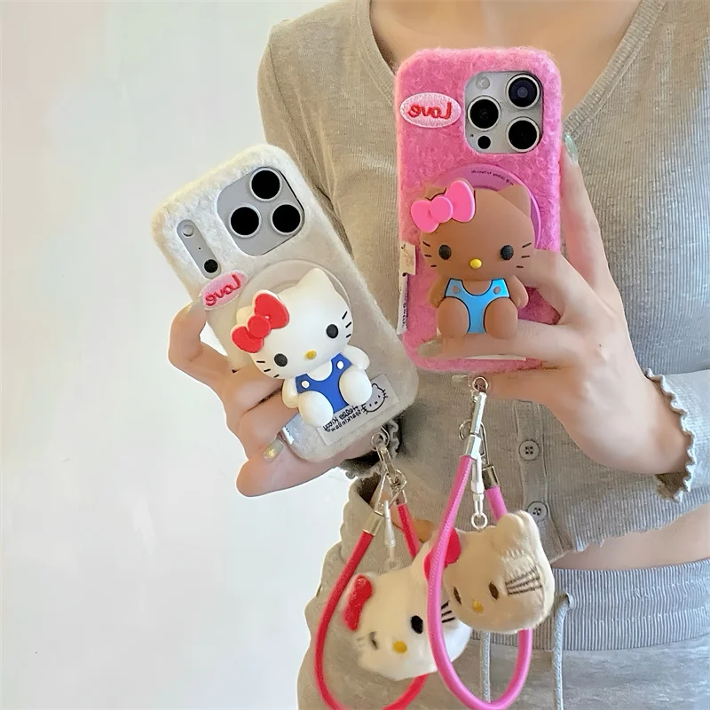 

Fashion Winter Cloth Fabrci Magnetic Phone Case For iPhone 17 Pro 15 14 16 Pro Max Cover with Stand For Magsafe Cases Strap