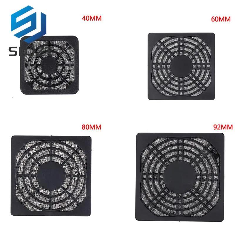 1PC ABS Case Fan Dust Filter Guard Grill Protector Dustproof Cover PC Computer Fans Filter Cleaning Case 40mm 60mm 80mm 92mm