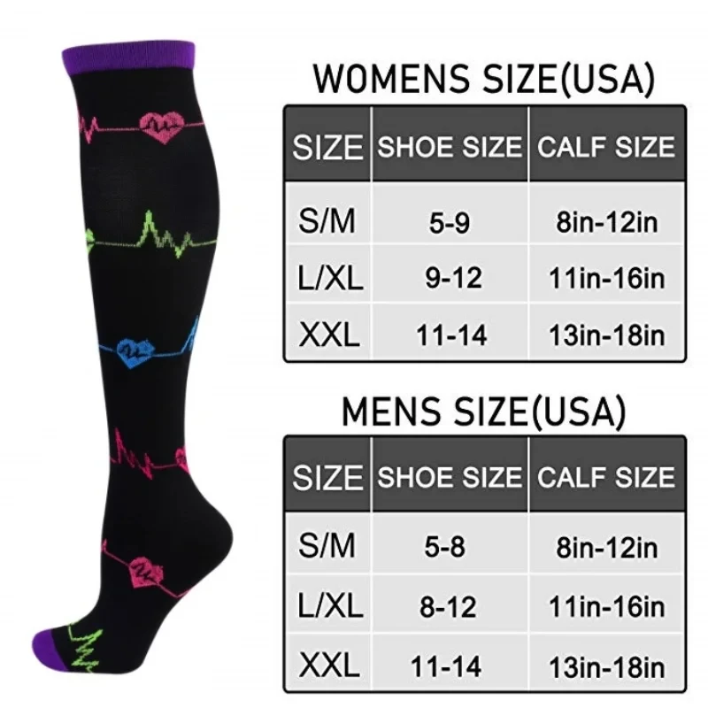 Compression Socks 20-30mmhg Men Women Varicose Veins Diabetes Pregnancy Nurse Socks Outdoor Sports Running Golf Cycling Socks