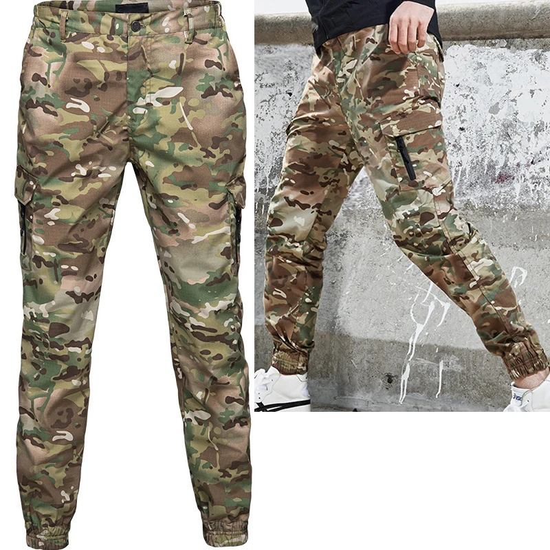 Jogger Sports Pants for Men Pro Camouflage Tactical Pants Rip-Stop Cargo Trousers Outdoor Mountaineering Sweatpants