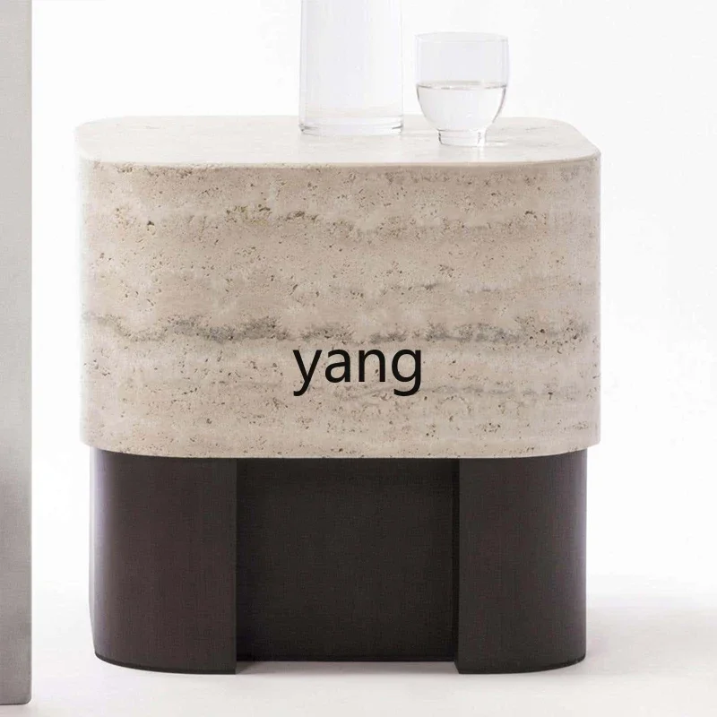 LTT medieval solid wood travertine edge living room creative sofa corner light luxury high sense