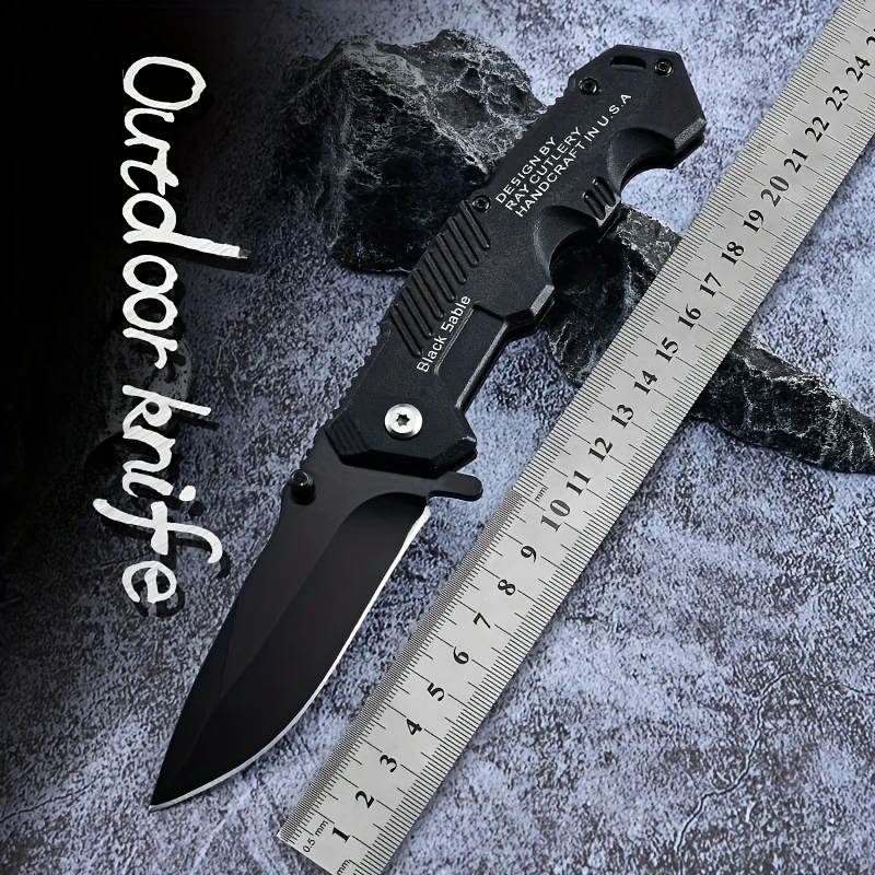 Aço inoxidável Survival Folding Knife, Multi-Purpose Pocket Knife, Acampamento ao ar livre, Piquenique, Caminhadas, 1Pc