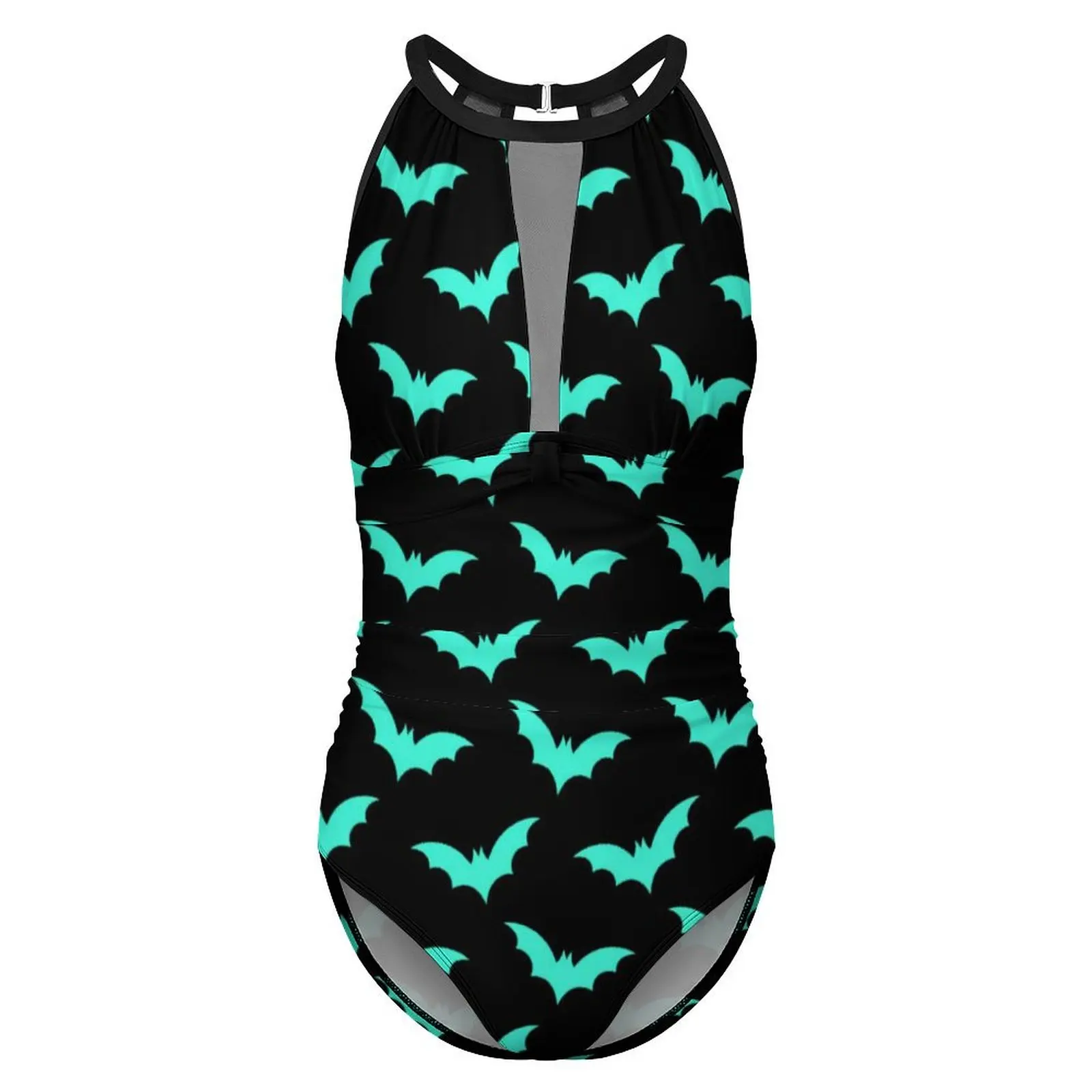 Bats Print Swimsuit Funny Halloween One Piece Swimwear Push Up Novelty Bathing Suits Sexy Holiday Surf Design Beachwear