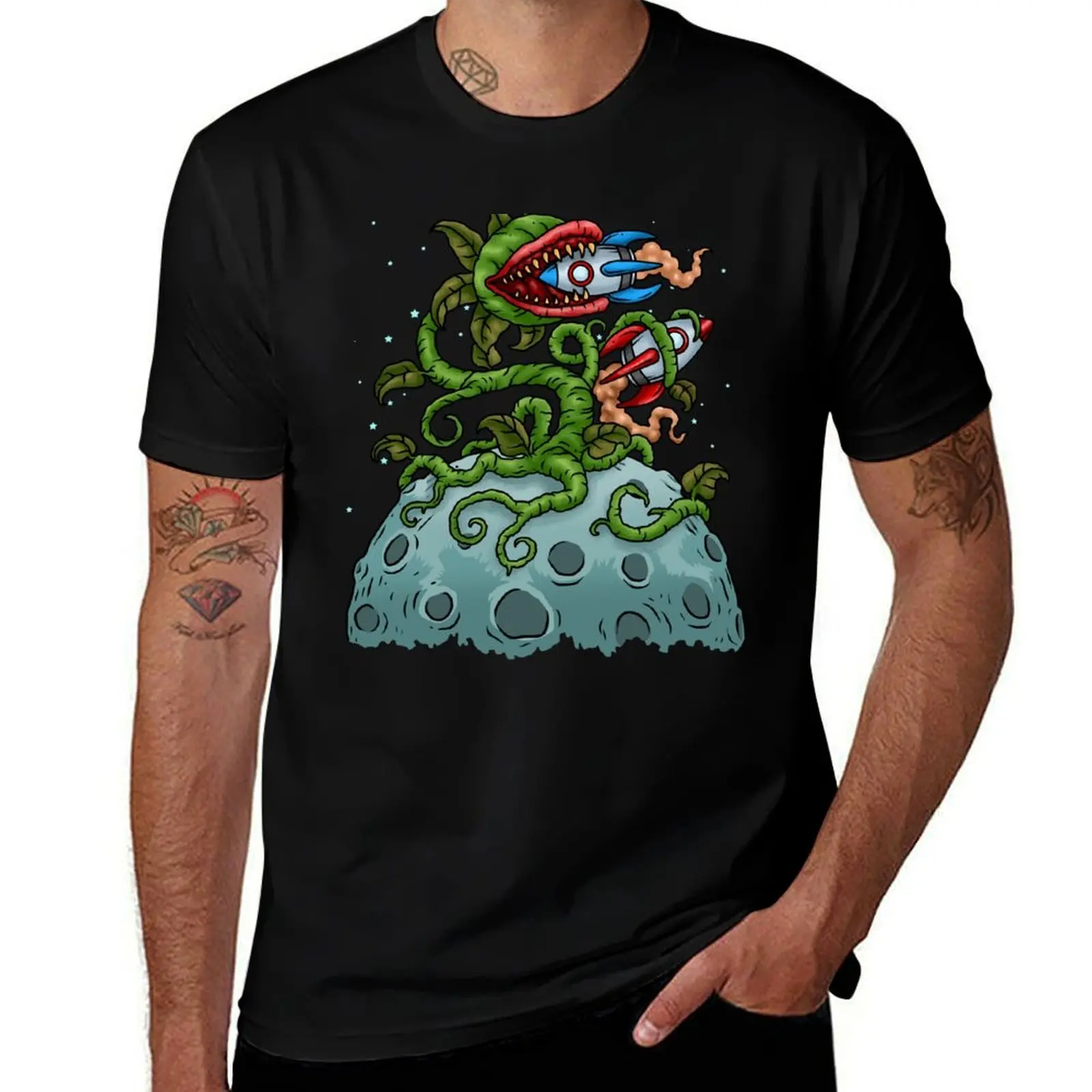 Venus Fly Trap Shirt Kids Moon Spaceship Carnivorous Plants T-Shirt Functional Casual Short Sleeve Tee T-Shirt