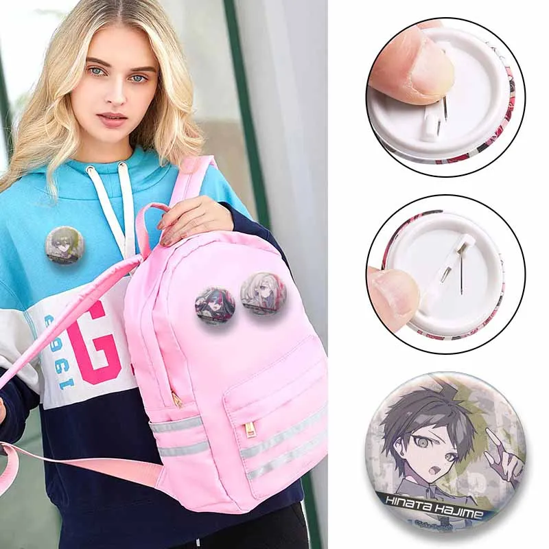 Anime Game Serious D-Danganronpa Brooch Cartoon Makoto Byakuya Celestia Cosplay Badge Jewelry Pins Accessories Collection Gifts