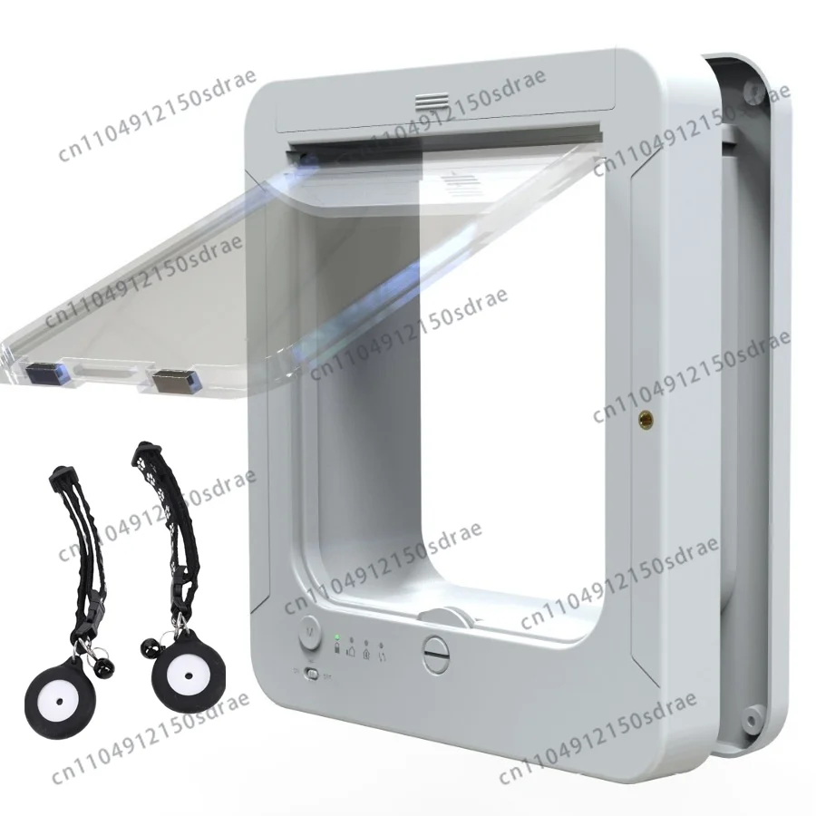 Electronic Induction Dog Cat Door Automatic Smart Pet Safe Door Cat Flap with Microchip Sensor Controllable Direction Cat