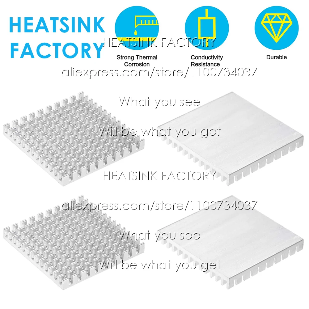 40x40x5mm Silver Zigzag Aluminum Pin Fins Heatsink Radiator Cooler Heat Sink Cooling for LED Power IC Transistor Module PCB