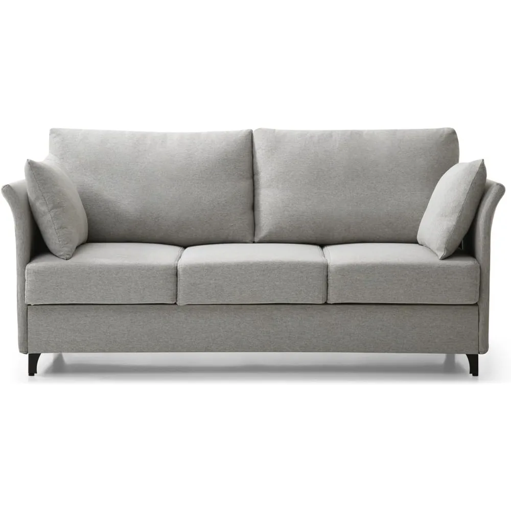 أريكة حديثة لمنتصف القرن مكونة من 3 مقاعد بقدرة 65.35 وات أريكة بمقعد عميق لغرفة المعيشة، أريكة قماشية مكونة من 3 أشخاص أريكة مريحة للنوم