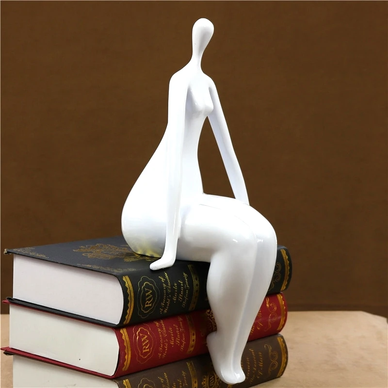 Abstract Female Body Art Sculpture Resin Figure Pose Statuette Household Character Portrait Decor Book Shelving Ornament Craft