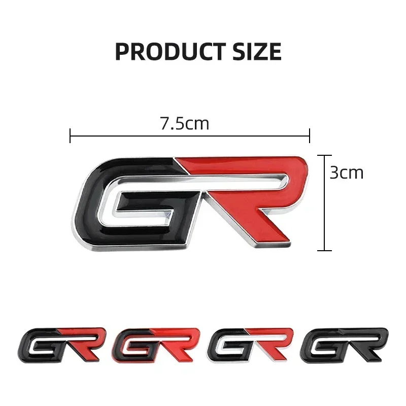 3D Metal GR Letters Front Grill Emblem Badge Rear Trunk Sticker Decals For Toyota GR Gazoo Racing Sport Motor Car Accessories