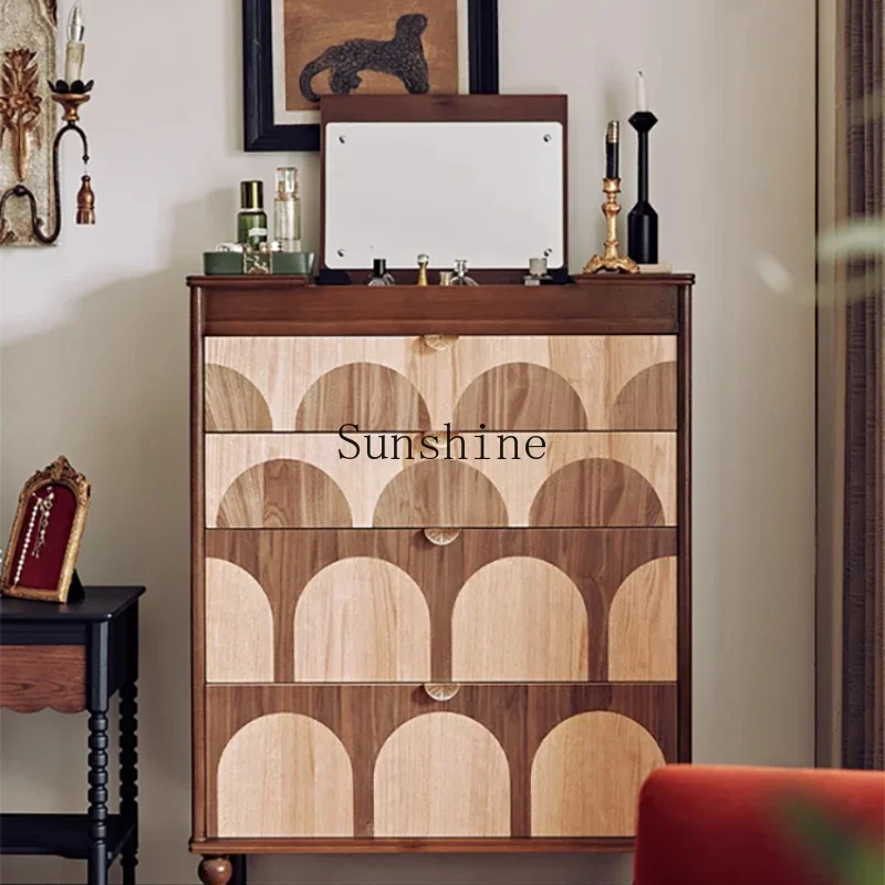 

Dressing storage cabinet Solid wood storage Household integrated