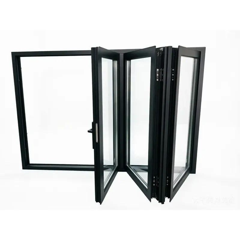for Black Aluminum Three Panel Horizontal Folding Window