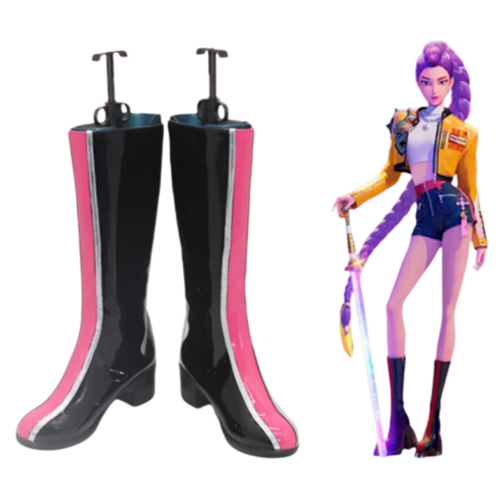 Anime KPop Demon Hunters Rumi Cosplay Shoes Adult Kids Dance Outfit Boots Handmade Faux Leather Boots