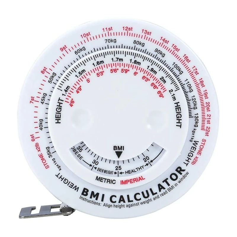 Body Waist Measure Tape Round BMI Tester For Body Measurements Weight Loss Maintain A Healthy Body Shape 1.5M Long