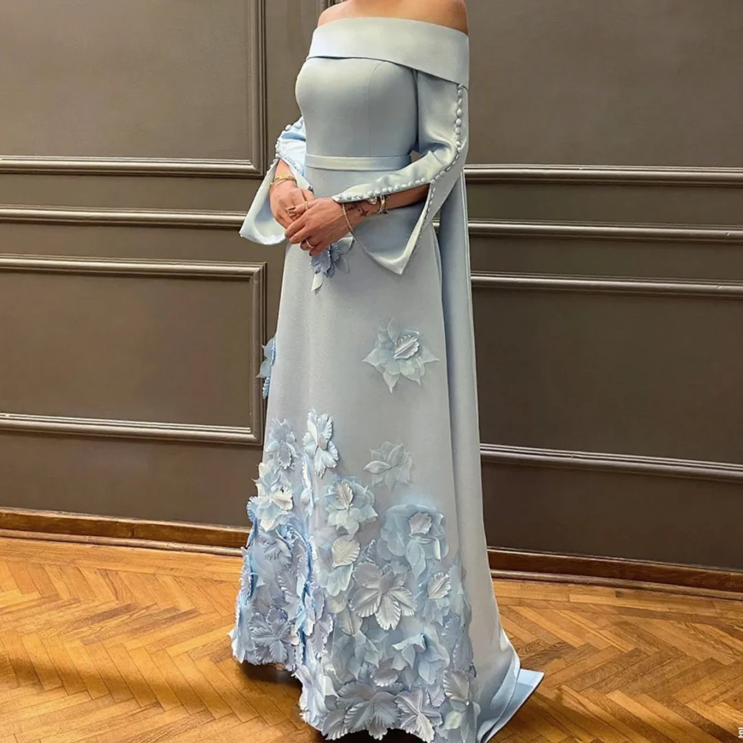 

Elegant Croatia Stylish Satin Dresses for Bride's Mother Button Cloak Floral Appliques Charming Gowns Customized