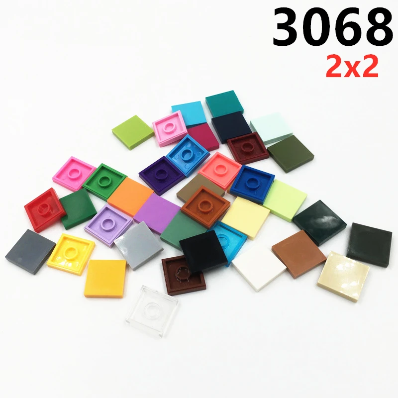 

100pcs/lot MOC Parts 3068 Tile 2x2 Compatible Figures Bricks DIY Assmble Building Blocks Particle Kid Puzzle Brain Toys Gift