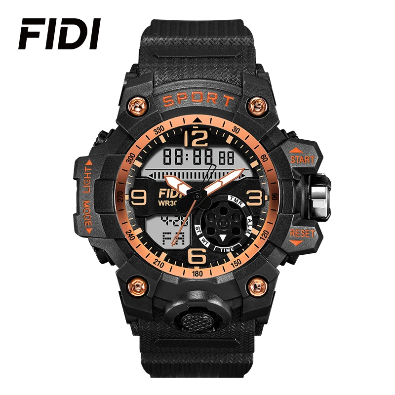 

FIDI New Arrival World Time Plastic Soft Strap Classic Digital Sport Trendy Watch Electronic Chrono Watch FD123