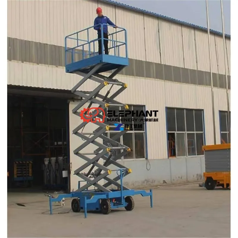 Electric Mobile Scissor Lift Work Platform, Portable Electrical Lifting Scaffold Machinery for Indoor Outdoor Repair Work