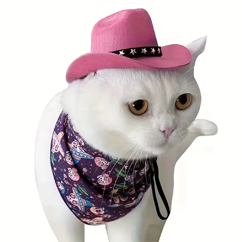 Cowboy Hat Pet Dog Hat Star Pet Supplies Adjustable Dog Costume Top Hat Headwear Pet Hat Dogs Caps Pet Sun Hats For Cats