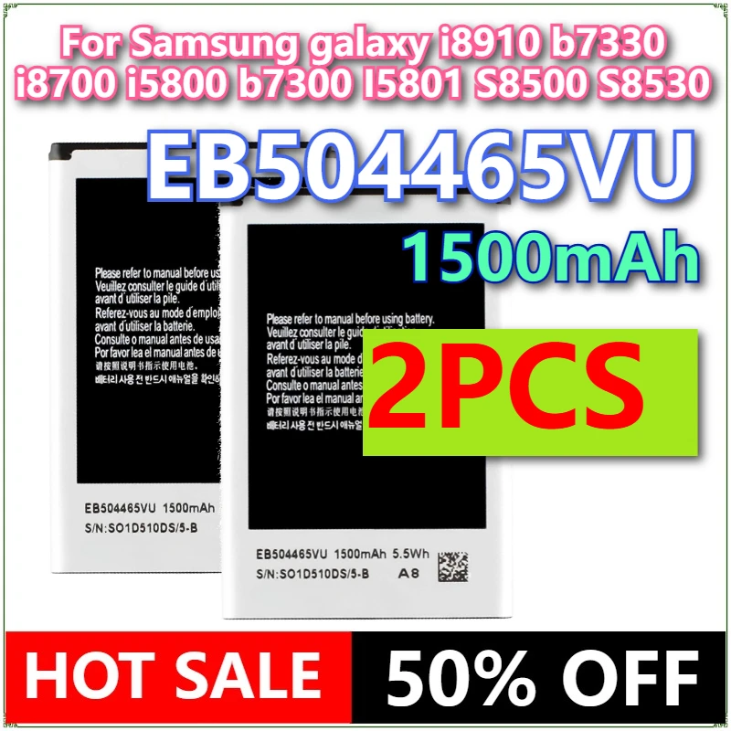 

Brand New EB504465VU 1500mAh Phone Battery For Samsung Galaxy B6520 Omnia PRO5 i8910 b7330 i8700 i5800 b7300 I5801 S8500 S8530