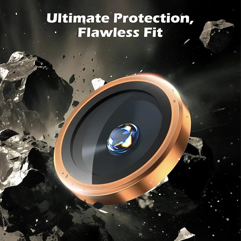 

Для IPhone 17 Pro/iPhone 17 Pro Max Защитная пленка для объектива камеры из алюминиевого сплава, крышка из закаленного стекла, металлическое защитное кольцо для экрана объектива