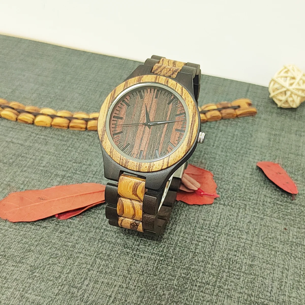 Reloj de pulsera de madera personalizado para hombre, cronógrafo de madera, caja de relojes de cuarzo, regalos para él, envío directo