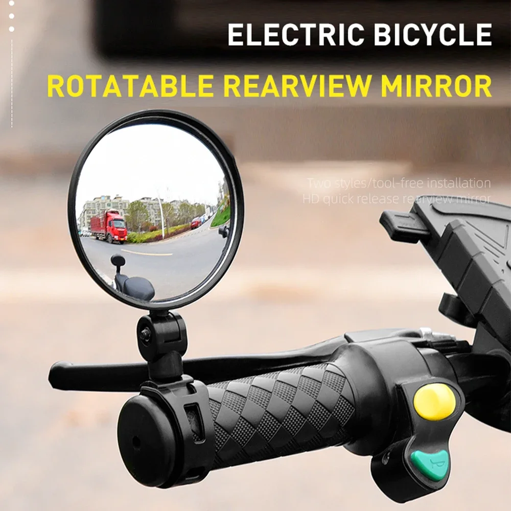 Bicycle Mirrors Convex Wide Angle Adjustable MTB Bike Handlebar Rearview Mirror Electric Scooter Reflector Road Bike Accessories