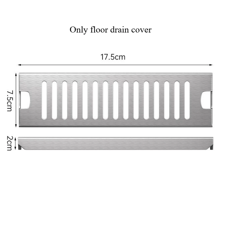غطاء تصريف أرضي بشريط طويل من الفولاذ المقاوم للصدأ 304، خندق تصريف غرفة الاستحمام السميك، المجاري فقط مع غطاء تصريف الأرضية