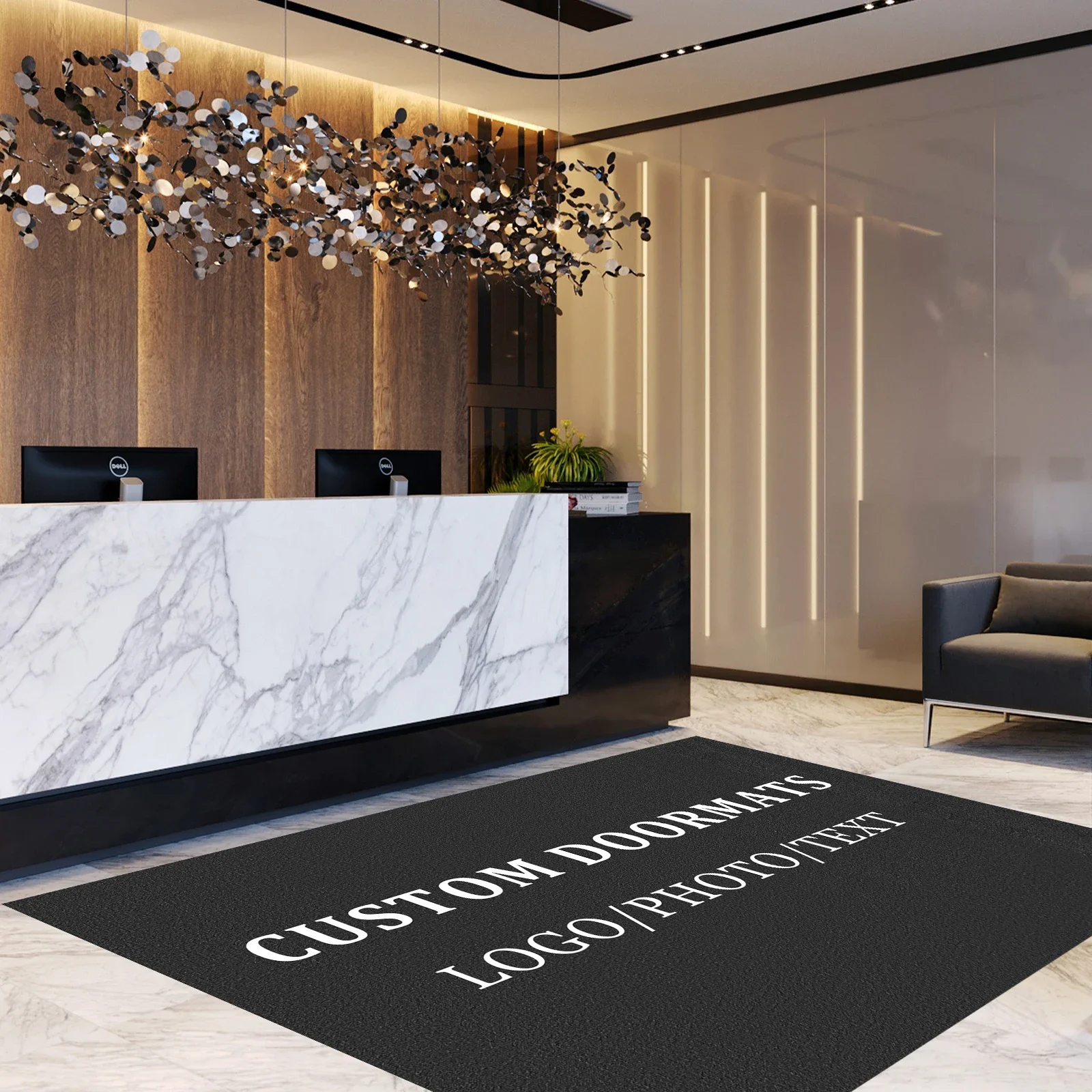 Customized Welcome Rug Personalized Mat Carpet Office Hotel Lobby Store Entrance Non Slip Durable Absorbent Fast Drying Business