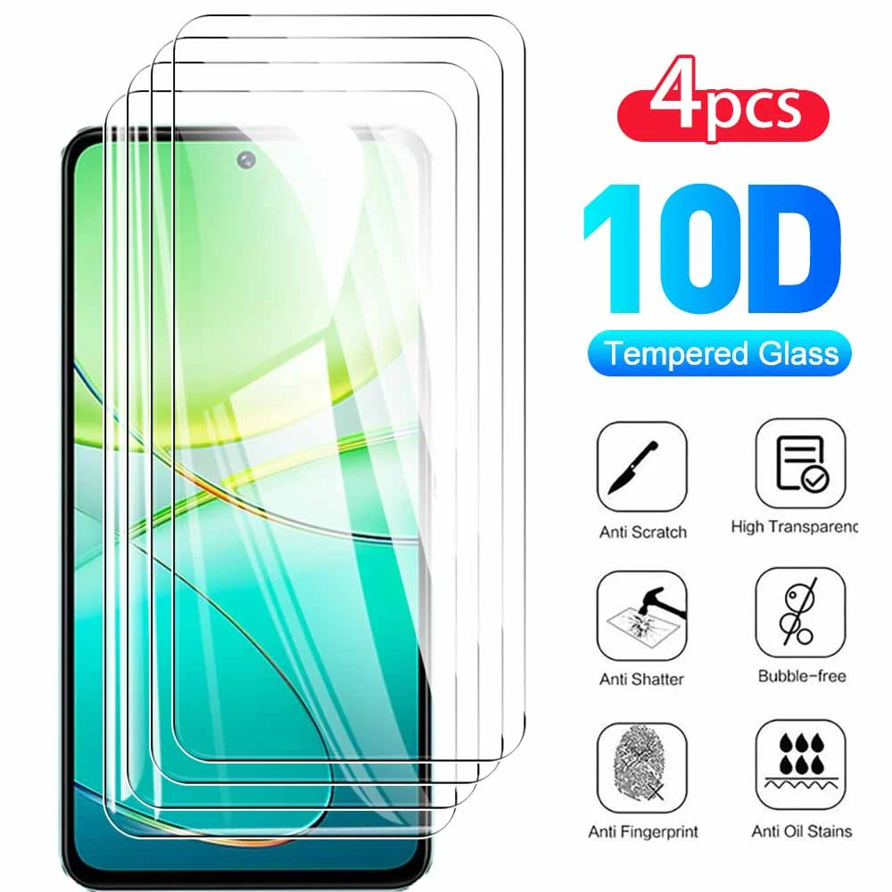 4PCS 9H Tempered Film Case For Vivo 3T 5G Screen Protector For Vivo V40 SE 3T Y200E 5G Y100 4G 2024 Safety Protective Film Cover