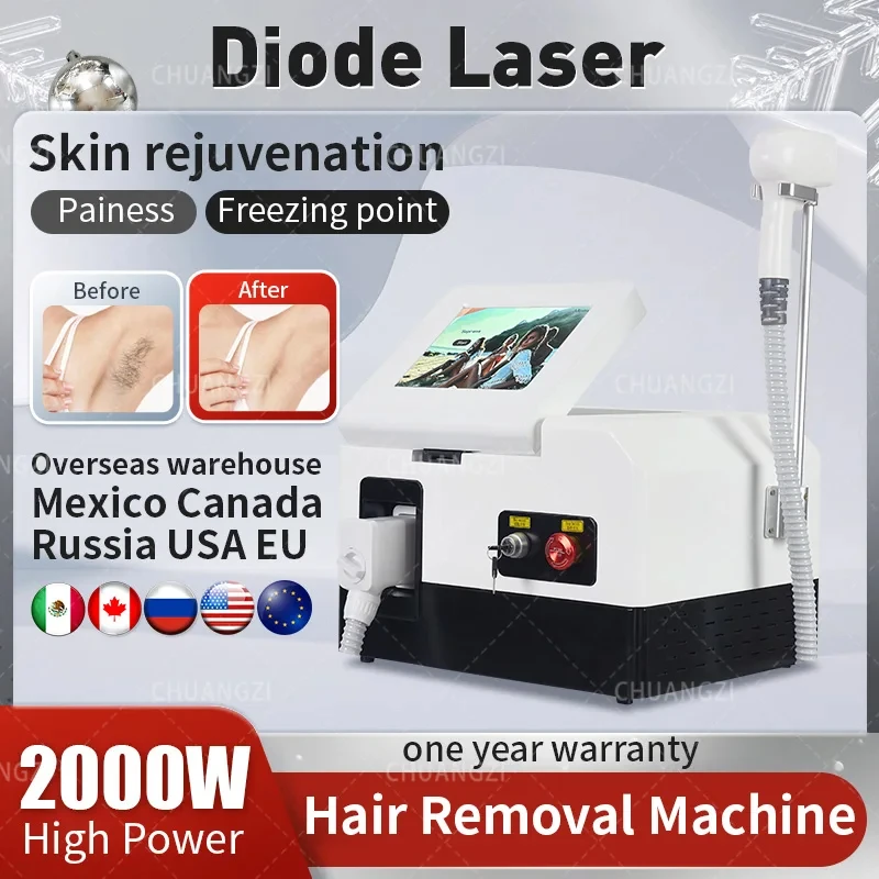 

Diode Laser Painless Permanent Hair Removal Of 808NM 755NM 1064NM 3 Wavelength Ice Platinum Beauty Equipment