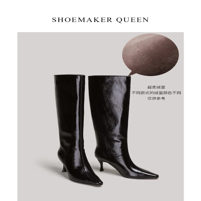 أحذية الركبة للسيدات 2025 موضة الشتاء الجديدة والترفيه والراحة، كعب متوسط وأحذية عصرية من البولي يوريثان مقاس كبير 42