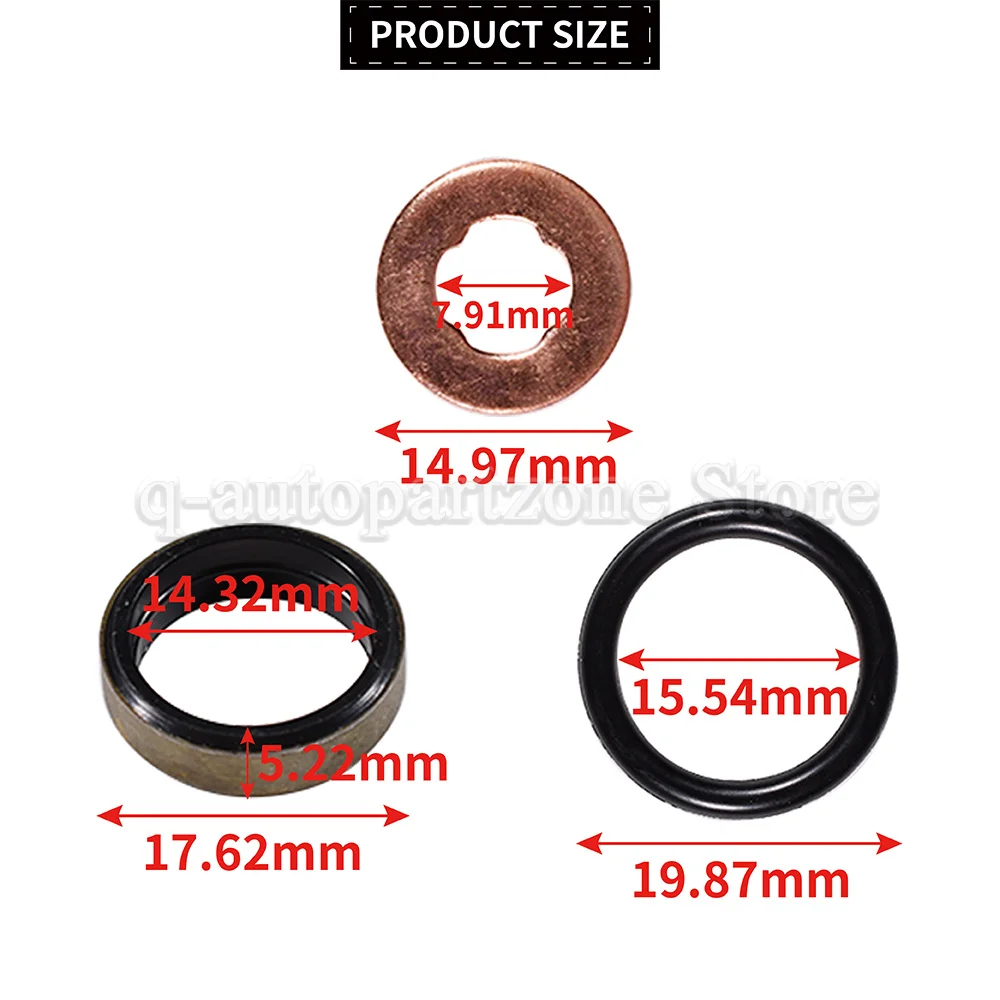 12 PCS Diesel Petrol Fuel Injector O Ring Washer Seal Kit For Opel Vauxhall Zafira 2430223003 90502704 90500732 821093