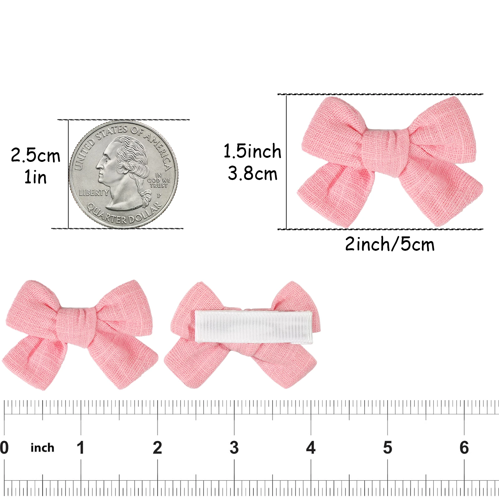 10Pcs Baby Bows Cotton Linen Fabric Hair Bows Alligator Hair Clips Barrettes and Hair Accessories for Baby Girls,Toddlers Kids image 4
