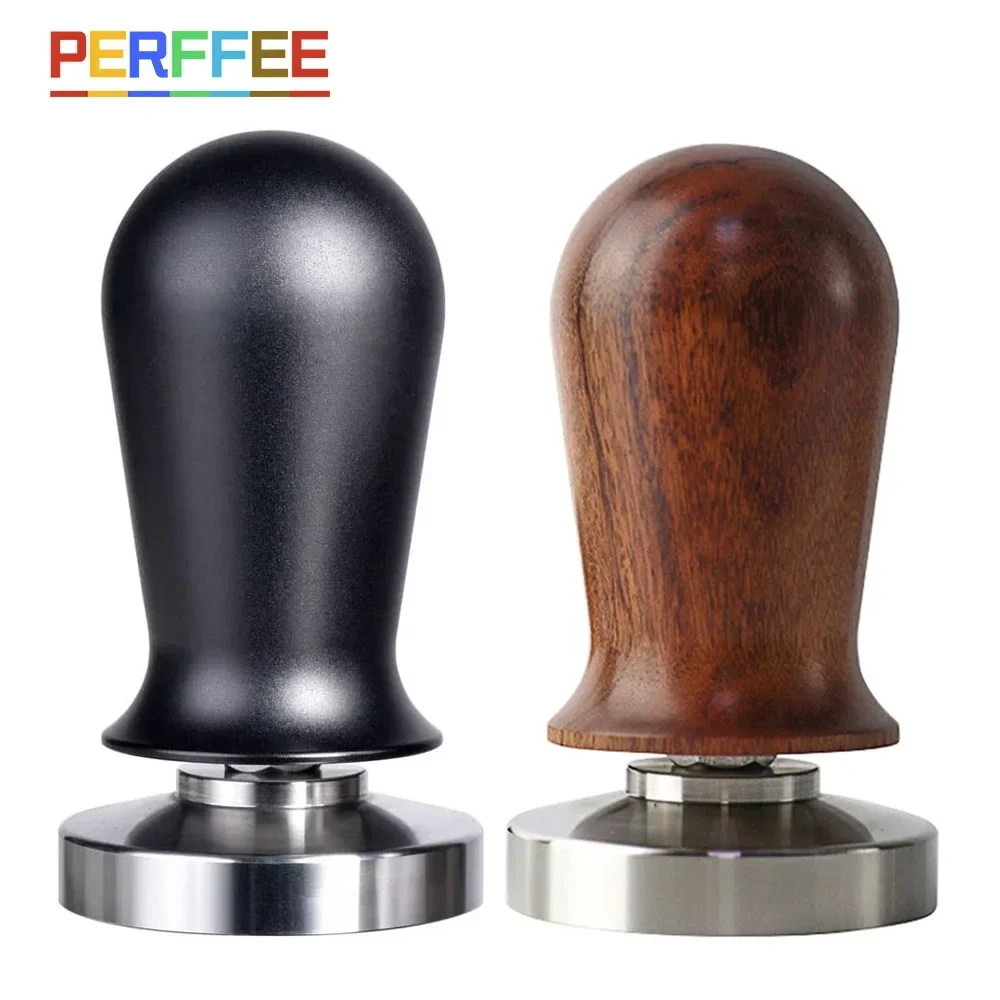 

Calibrated Espresso Coffee Tamper 30lb Spring Loaded Elastic Coffee Tamper Aluminum/Wooden Stainless Steel Coffee Powder Hammer