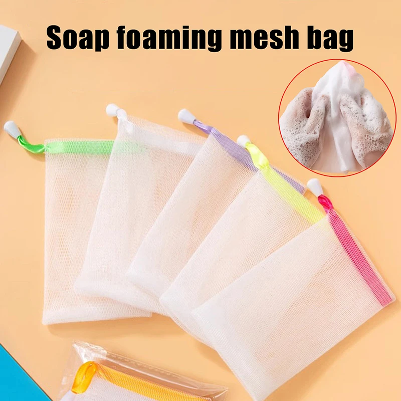 Hangable Soap Saver Bag Exfoliating Foaming Mesh Soap Pouch Bubble Net Face Body Bath Cleansing Tool Bathroom Accessories