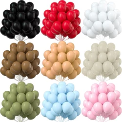 5/10/12inch Black Red White Balloons Retro Brown Skin White Sand Sage Green Blue Pink Balloon Birthday Party Wedding Decoration