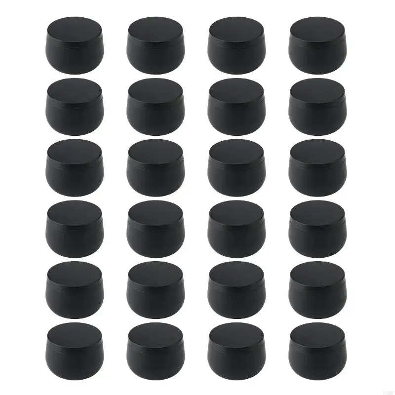 

92MF 24Pcs Black Tins Holders Container Jars for DIY Projects and Home Decors