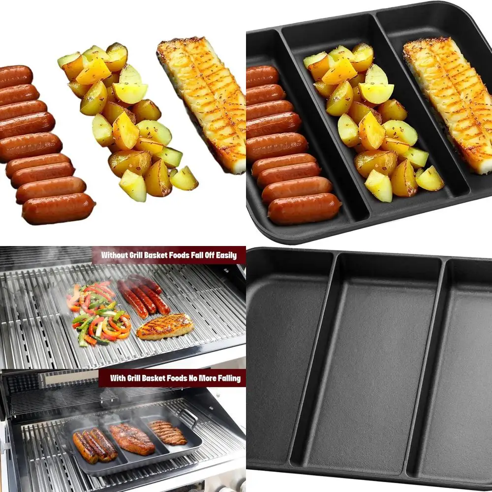 

16 Inch Cast Iron Skillet with Nonstick Perforated Grill, Dual Handles, Suitable for Grills, Ovens, and All Stovetops