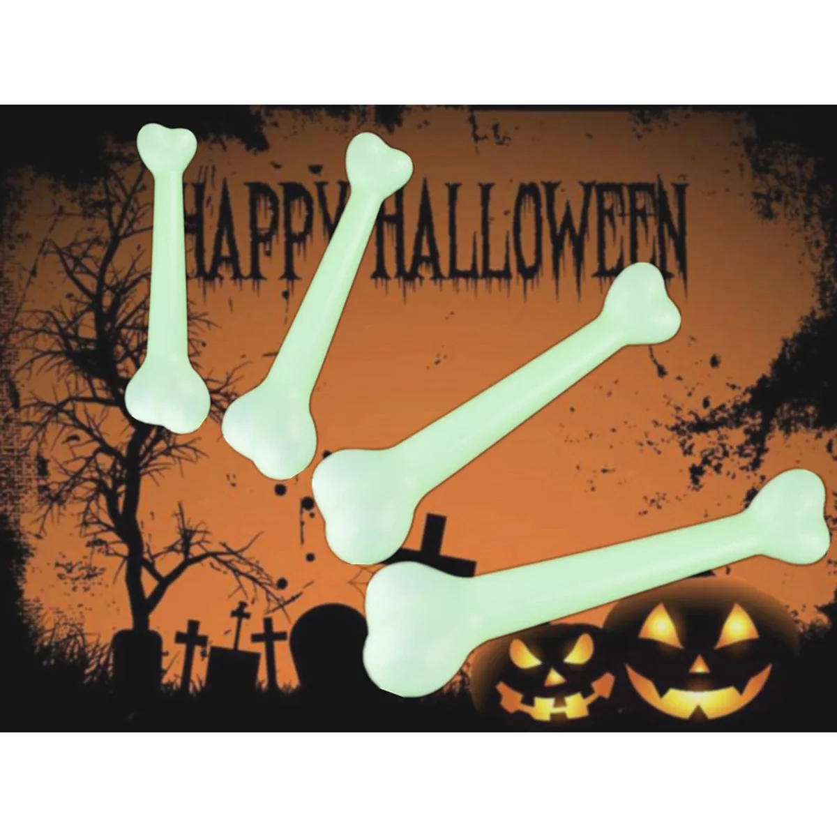 Glowing Fake Bones Light Green Halloween Props Plastic Bone Accessories Party Decor Dog Skeletons Novelty