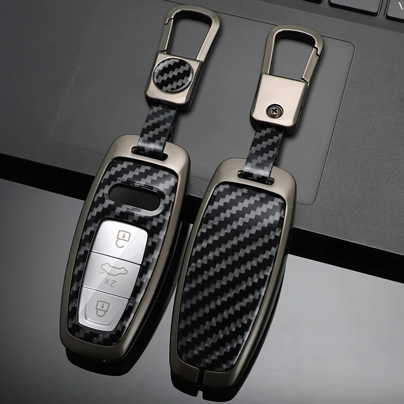 

Zinc Alloy Car Key Case Cover Bag Shell For Audi Q8 RSQ8 A6 C8 S6 RS6 A7 S7 RS7 A3 8Y A8 D5 4N RS E-tron GT Q4 Q7 4M Accessories