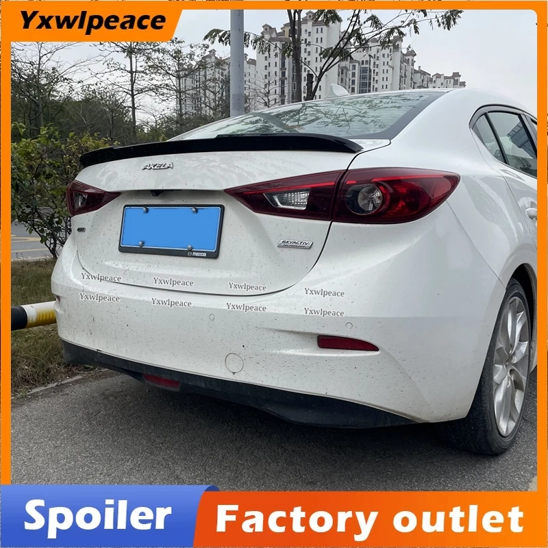 

For Mazda 3 Axela Sedan Spoiler 2014 2015 2016 2017 2018 ABS Material Car Tail Wing Decoration Rear Trunk Lip Spoiler