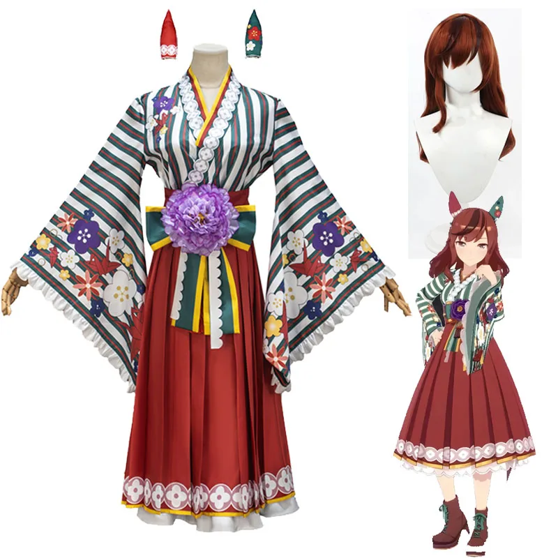 

Костюм для косплея Pretty Derby Nice Nature: кимоно, парик, головной убор, аксессуары для ролевых игр по аниме-игре, наряд на Хэллоуин