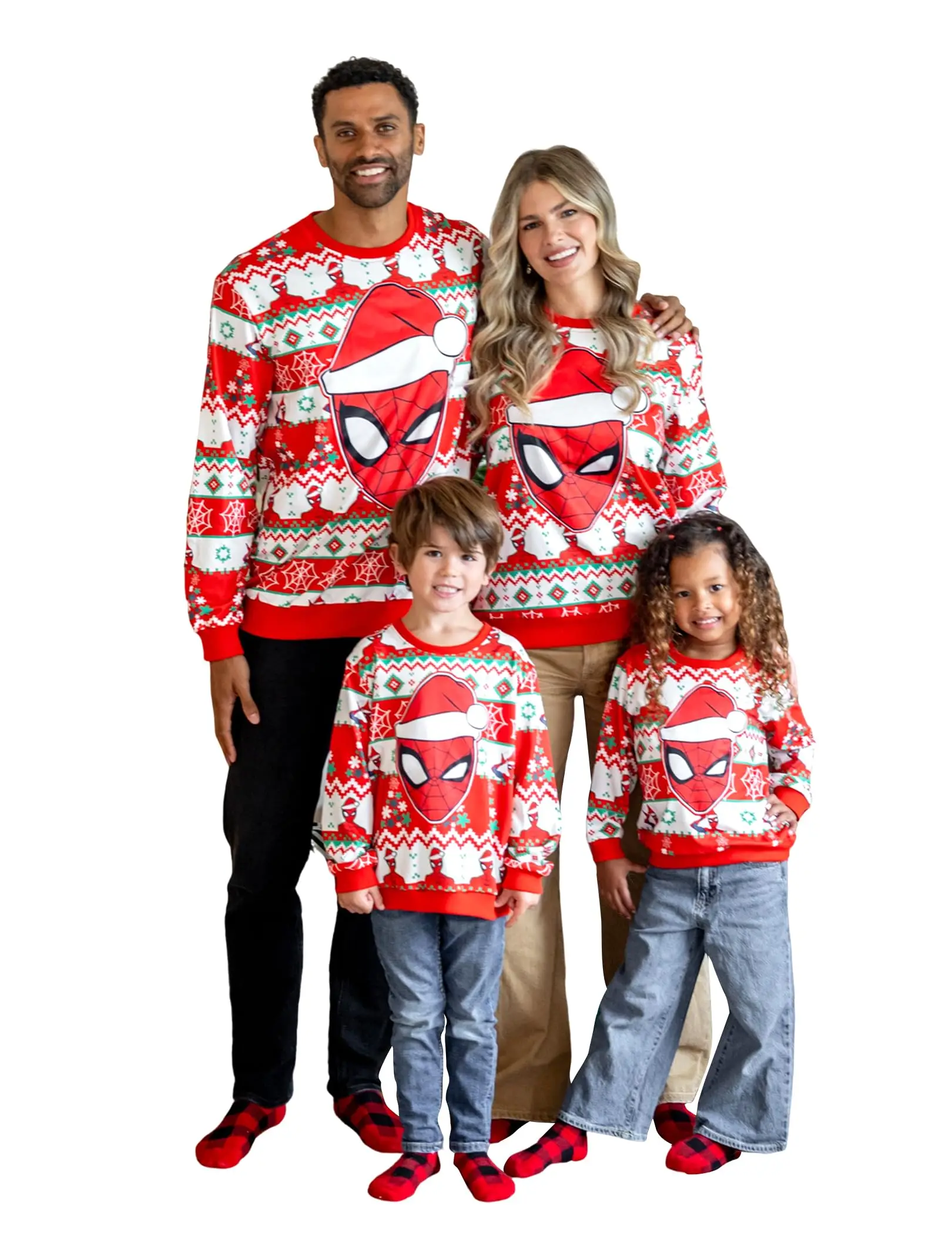 ديزني بنات بنين عيد الميلاد بلوزات الرجل العنكبوت الرسم الأسرة مطابقة مجموعات البلوز بلوزات قبيحة طفل رضيع #1